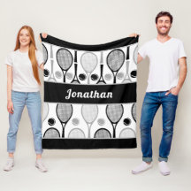 Moderner Black & Gray Tennis Spielercoach Name Spo