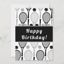 Moderner Black & Gray Tennis-Trainer Geburtstag
