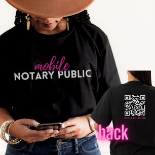 Moderner Black Pink Mobile Notary Signature Agent  T-Shirt