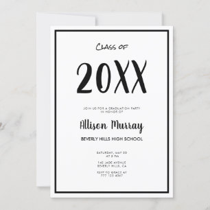Moderner Black Script Foto Abschluss Einladung