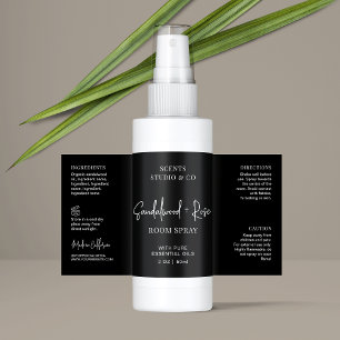 Moderner Black Script Room Spray Flasche Wrapper
