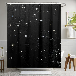 Moderner Black Sparkle Sequin Duschvorhang