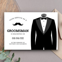 Moderner Black Tuxedo Trauzeuge Request