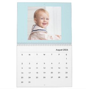 Moderner blauer Baby-Jungen-Familien-Fotokalender Kalender