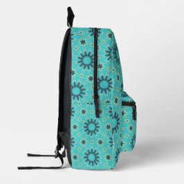 Moderner blauer geometrischer Burst-Rucksack Bedruckter Rucksack