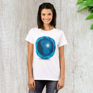 Moderner blauer Globus Weltkarte T-Shirt