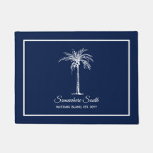 Moderner Blauer Palmenbaum Personalisiert