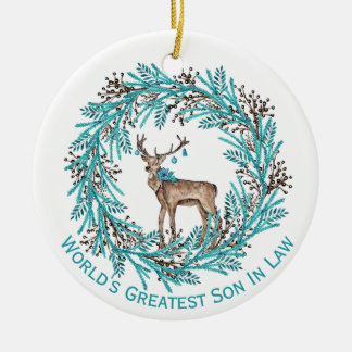Moderner blauer Sohn im Jura Hirsche Keramik Ornam Ornament