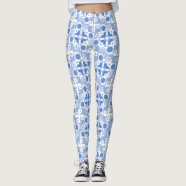 Moderner blauer und weißer Schaltkreis Leggings