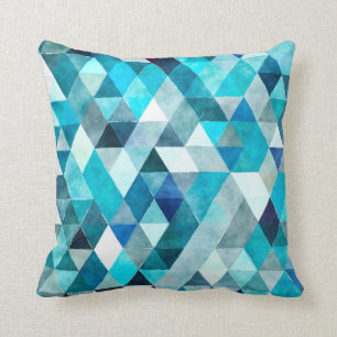 Moderner blauer Watercolorabstraktes Throw-Kissen Kissen