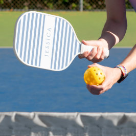 Moderner Blaugestreifter Individuelle Name Pickleball Schläger