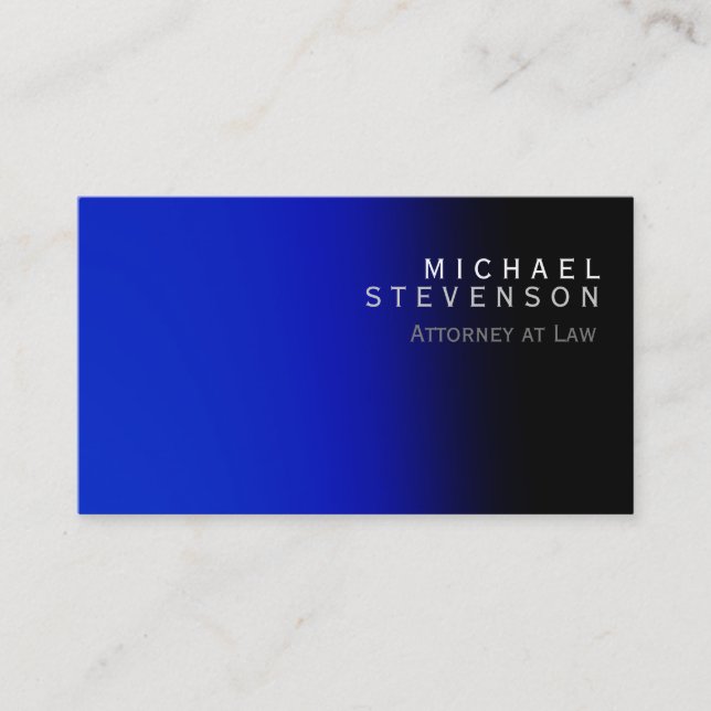 Moderner Blue Anwalt für die Law Business Card Visitenkarte (Vorderseite)