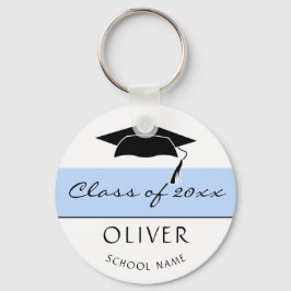 Moderner Blue Class- und Graduate Name-Abschluss Schlüsselanhänger