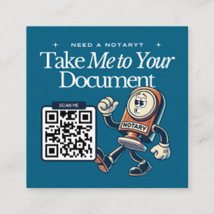 Moderner Blue Notary Public QR Code Fun Quadratische Visitenkarte