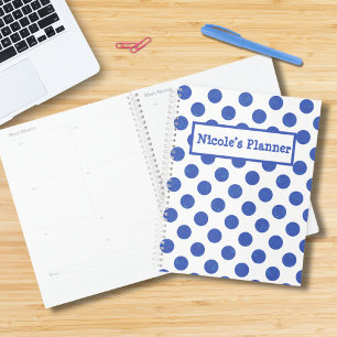 Moderner Blue Polka Dot Planer