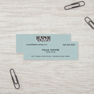 Moderner Blue QR-Code Mini Visitenkarte