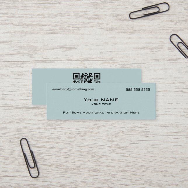Moderner Blue QR-Code Mini Visitenkarte (Vorderseite/Rückseite Beispiel)