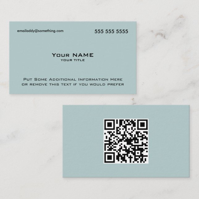 Moderner Blue QR-Code Visitenkarte (Vorne/Hinten)