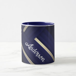 Moderner Blue Royal Caribbean Cruise Weißer Text Tasse