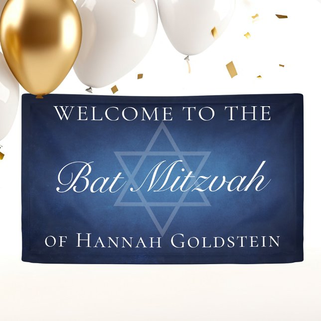 Moderner Blue Star des Party David Bat Mitzvah Banner (Von Creator hochgeladen)