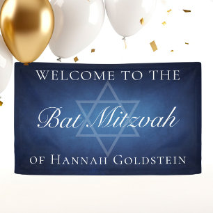 Moderner Blue Star des Party David Bat Mitzvah Banner