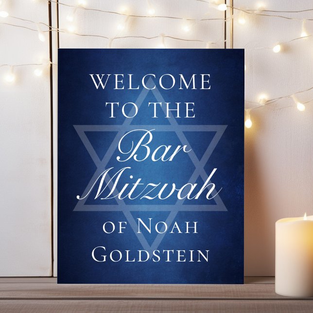 Moderner Blue Star von David Willkommen in Bar Mit Poster (Von Creator hochgeladen)
