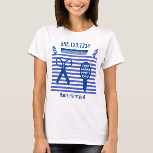 Moderner Blue Stripes Fairstylist T - Shirt