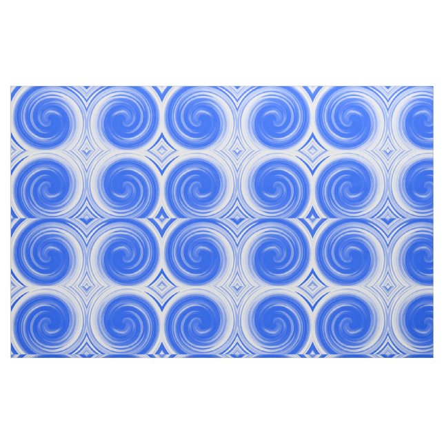 Moderner Blue Swirl Abstrakt Art #2 Stoff (Fat Quarter (45,7 x 55,9 cm))