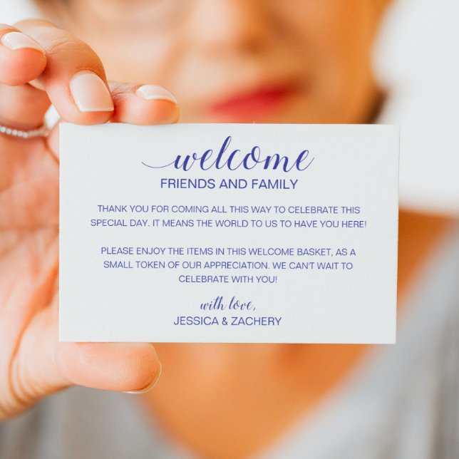 Moderner Blue Wedding Begrüßungskorb Platzkarte (Von Creator hochgeladen)