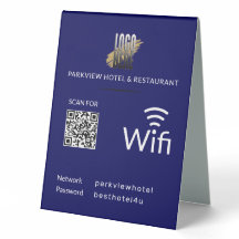 Moderner Blue Wifi QR Code und Ihr Business Logo