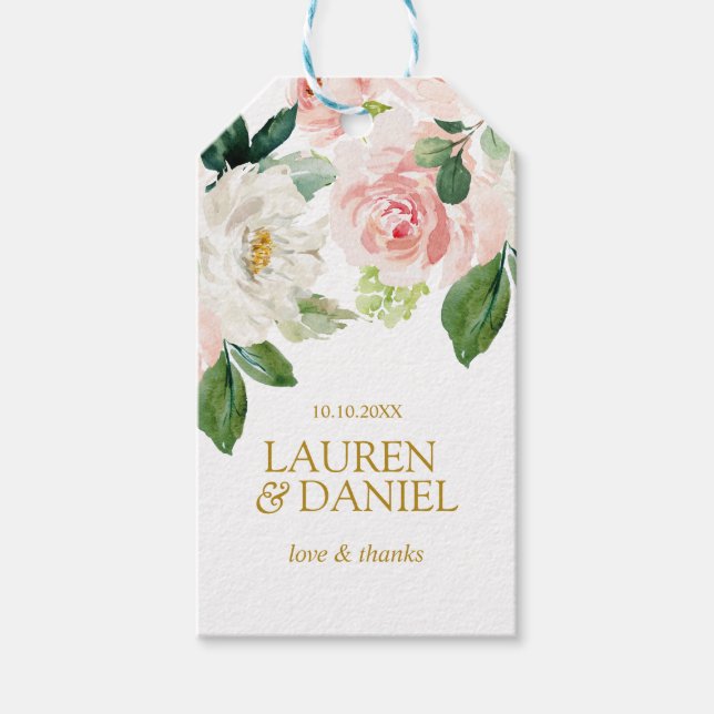 Moderner Blues | Gold Liebe Vielen Dank für Ihre H Geschenkanhänger (Vorderseite)