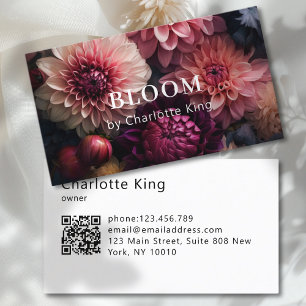 Moderner Blumen-QR-Code Visitenkarte