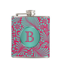 Moderner BlumenDamast Mit Monogramm