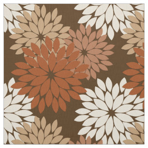 Moderner BlumenKimono-Druck, dunkles Brown und TAN Stoff