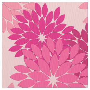 Moderner BlumenKimono-Druck, Korallen-Rosa Stoff