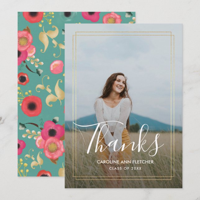 Moderner Blumenkohl-Abschluss Vielen Dank für Ihre Ankündigung (Vorne/Hinten)