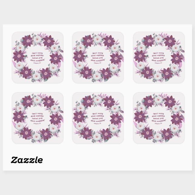 Moderner Blumenkranz Gruß Postage Sticker (Blatt)
