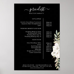 Moderner Blumenpreisliste Poster