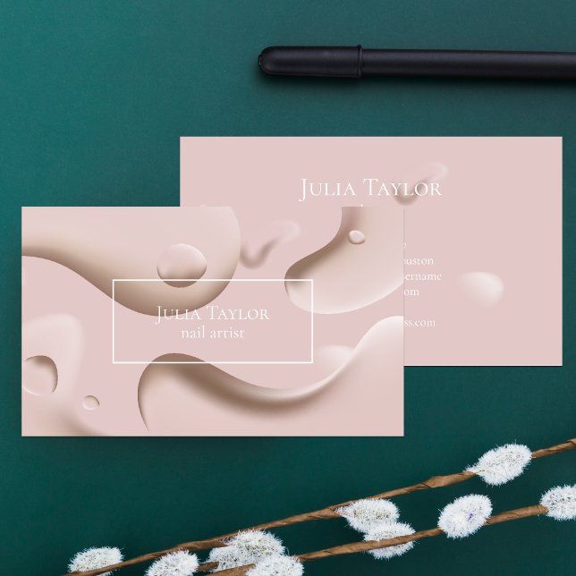 Moderner Blush Pink Schönheitssalon Nail Artist Visitenkarte (Von Creator hochgeladen)