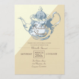Moderner Blush Teapot | Bridal Tea Party | Benutze Einladung