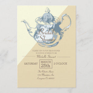 Moderner Blush Teapot   Bridal Tea Party   Benutze Einladung