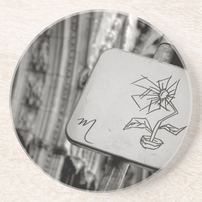 Moderner Blüten-Untersetzer Sandstein Untersetzer (Vorne)