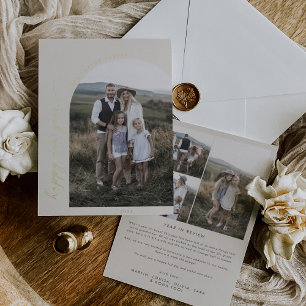 Moderner Bogen   Cremes Foam New Year Foto Folien Feiertagskarte