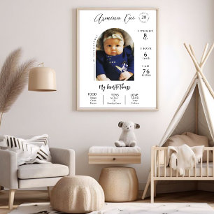 Moderner Bogen-Foto-Meilenstein-Poster zum ersten Poster