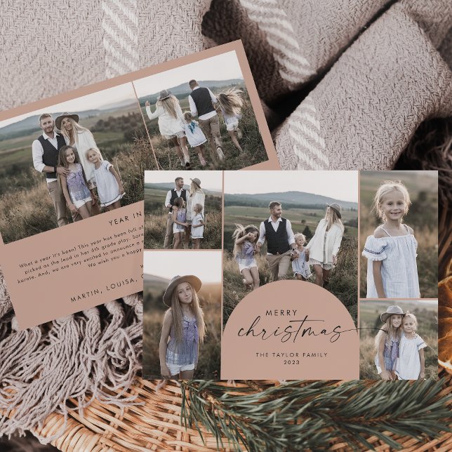 Moderner Bogen | Lachs Multi Foto Weihnachten (Von Creator hochgeladen)