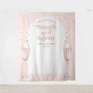 Moderner Bogen-Rosa-Brunch und Bräunungskulisse Wandteppich