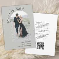 Moderner Bogengang Save the Date mit Foto- und QR-