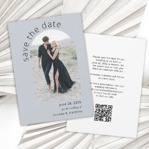 Moderner Bogengang Save the Date mit Foto- und QR-