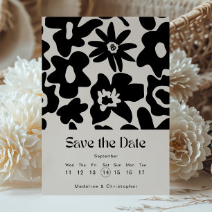 Moderner Boho Blumenkalender Save the Date