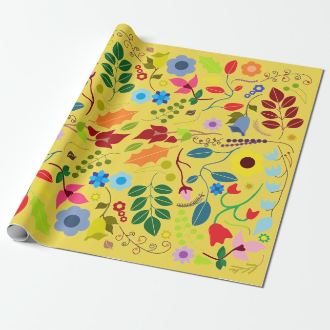 Moderner Boho Chic floral Mutter's Day Geschenkpapier (Ungerollt)